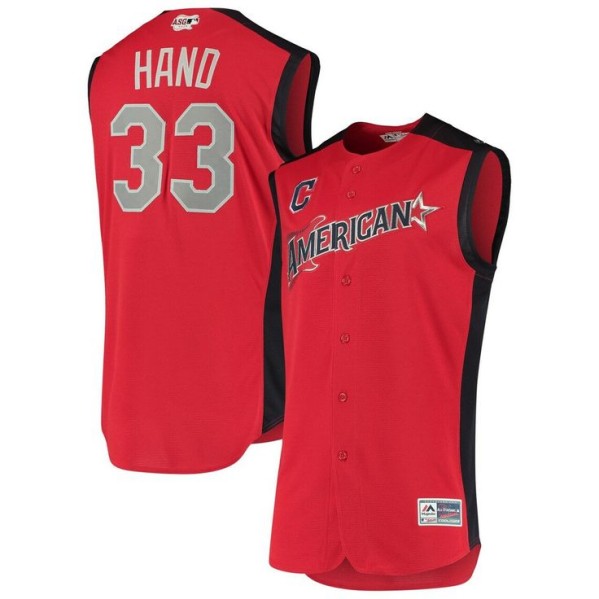 Men's American League #33 Brad Hand Red 2019 All-Star Game Stitched Baseball Jersey
